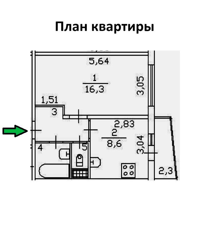 м. «Улица Дыбенко» . 1-комнатная квартира 33 кв.м