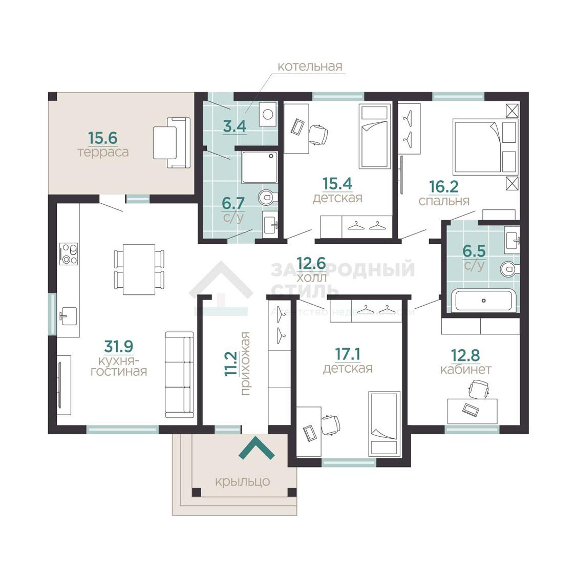 д. Касимово, ИЖС. Новый коттедж 159 кв.м на участке 8 соток
