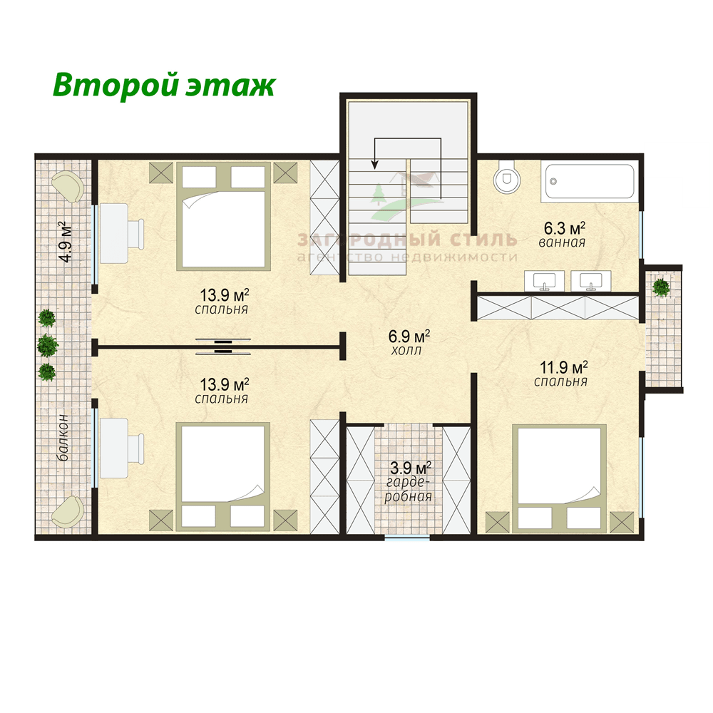 Агалатово. Новый коттедж 153 кв.м на участке 12 соток
