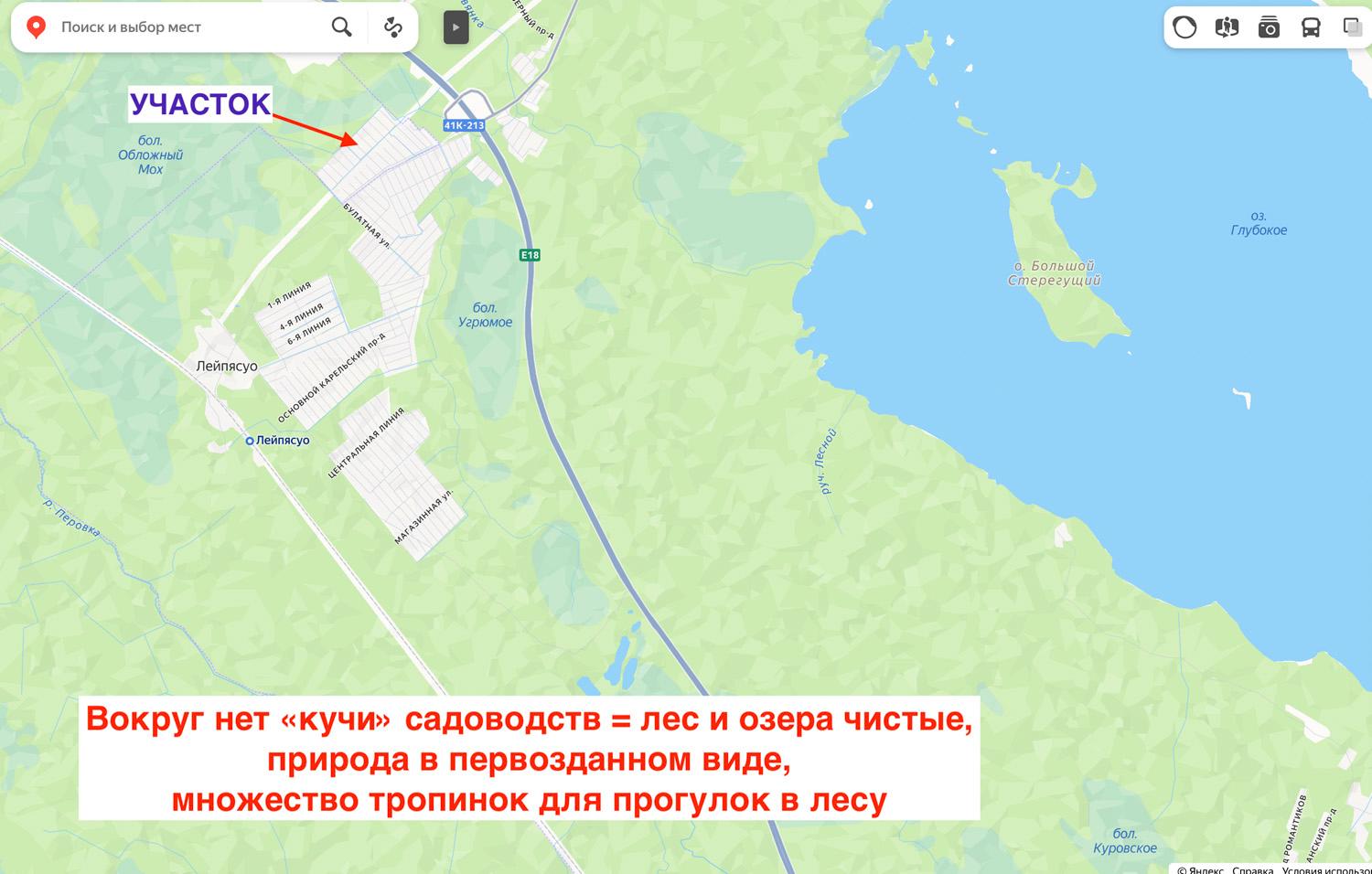 пос. Лейпясуо, СНТ «Астра». Участок 6 соток
